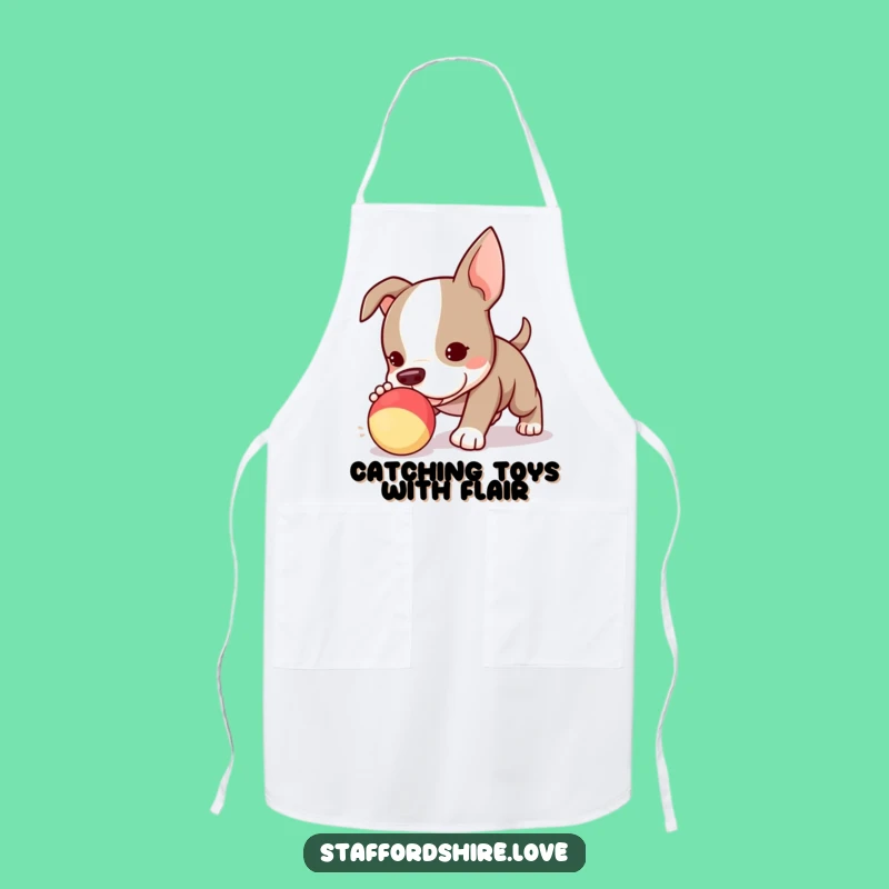 Funny Kawaii Staffie Puppy Apron - Cute Kitchen Companion, Ideal Funny Gift!