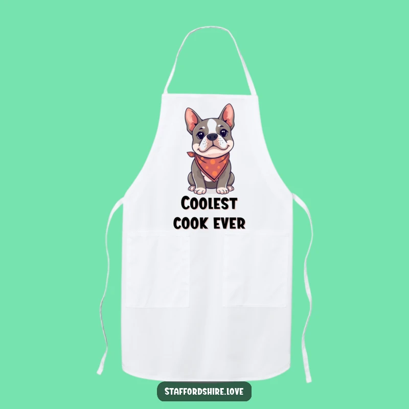 Funny Kawaii Staffie Bandana Apron - Stylish Cook's Helper, Ideal Funny Gift!