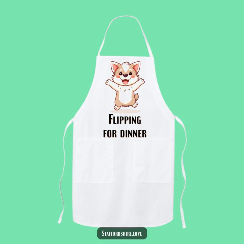Funny Kawaii Staffordshire Apron: Cook with Happy Jump Flair
