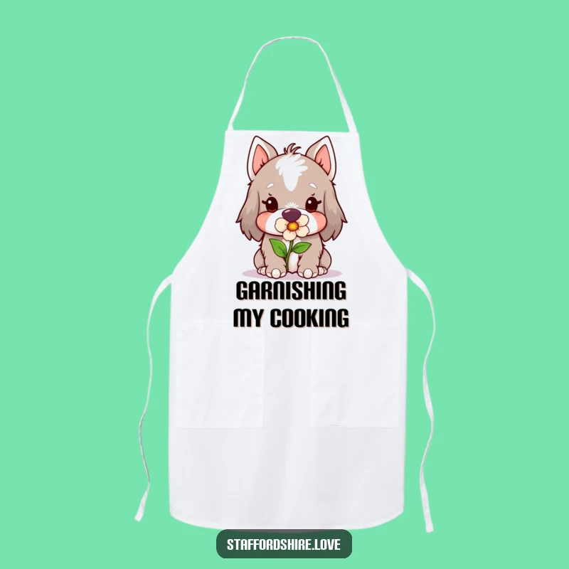 Funny Kawaii Staffordshire Apron: Cook with Sweet Flower Flair