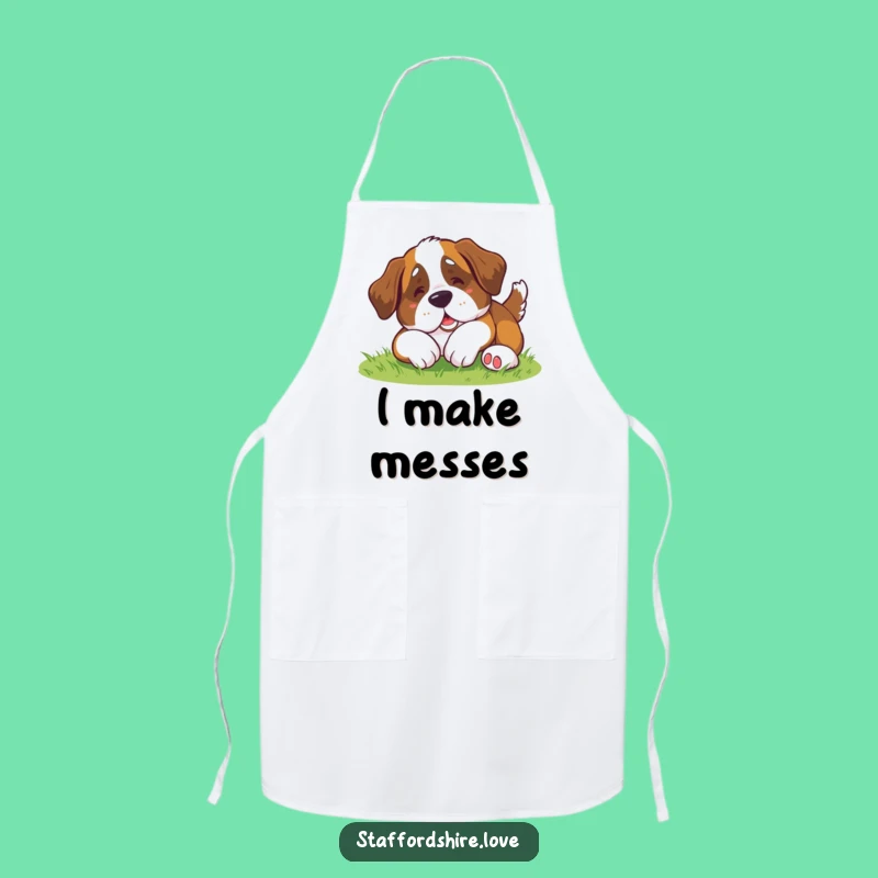 Funny Saint Bernard Roll Apron: Cook with Canine Comedy!