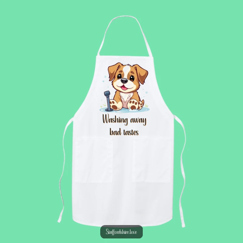 Funny Staffy Paws Sprinkler Apron: Hilarious Dog Chef Gift