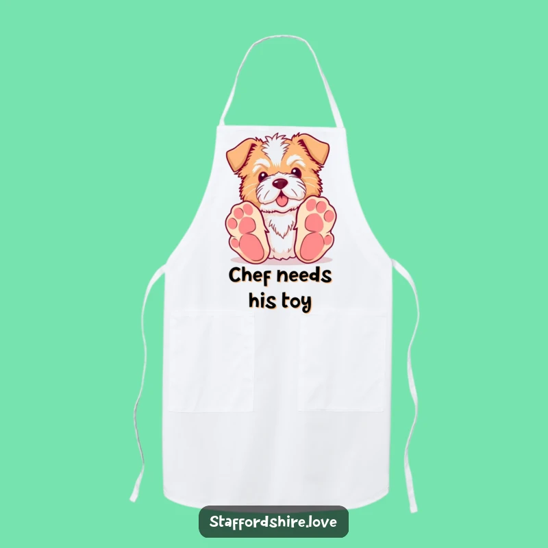 Playful Kitchen Staffordshire Apron - Funny Dog Chef Gift