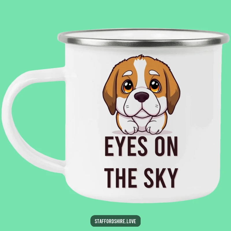 Funny Soulful Eyes Camping Mug - Heartwarming Saint Bernard Outdoor Gift