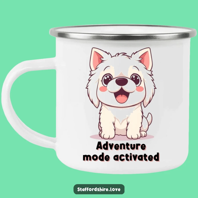 Funny Kawaii Staffordshire Camping Mug - Outdoor Playful Dog, Rugged Funny Gift