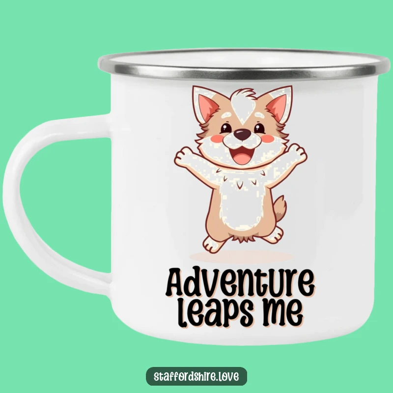 Funny Kawaii Staffordshire Camping Mug: Your Happy Jump Buddy