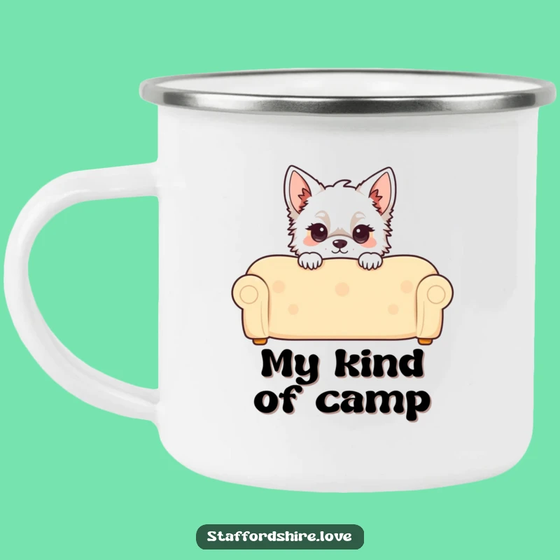 Funny Kawaii Staffordshire Camping Mug: Your Peeking Adventure Buddy