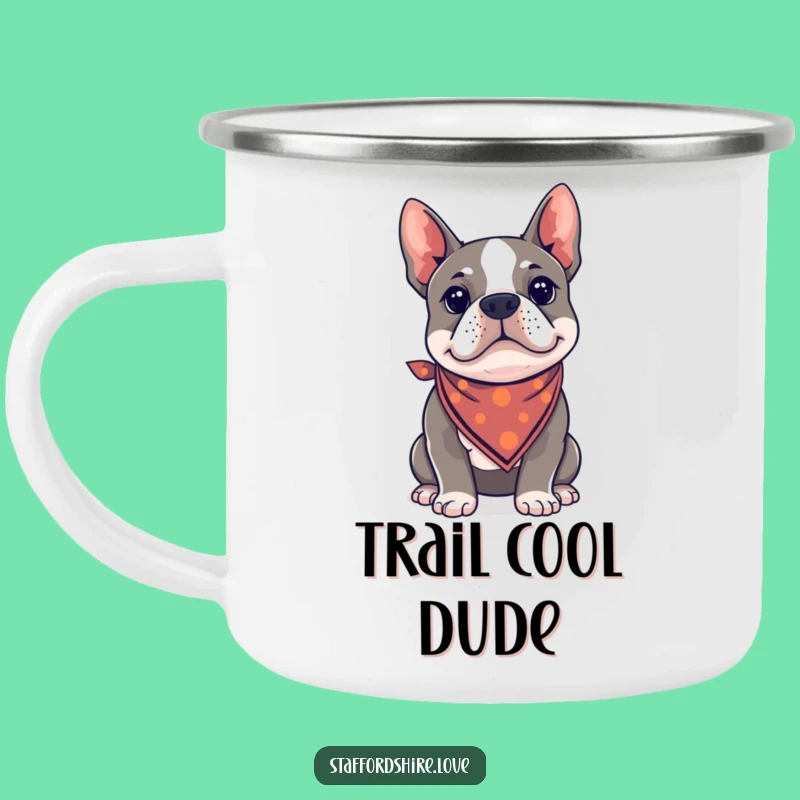 Funny Kawaii Staffie Bandana Camping Mug - Cool Adventure Cup, Ideal Funny Gift!