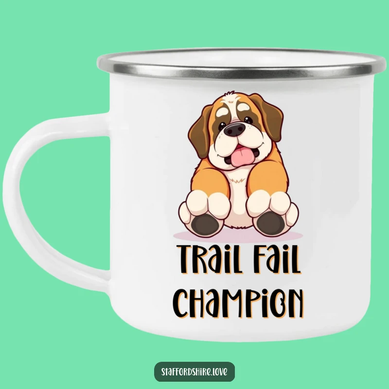 Funny Saint Bernard Trip Camping Mug: Adventure Mishaps