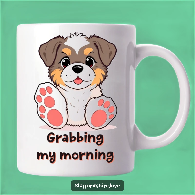 Funny Kawaii Staffy Paws Mug: Playful Pup Lover's Hilarious Gift
