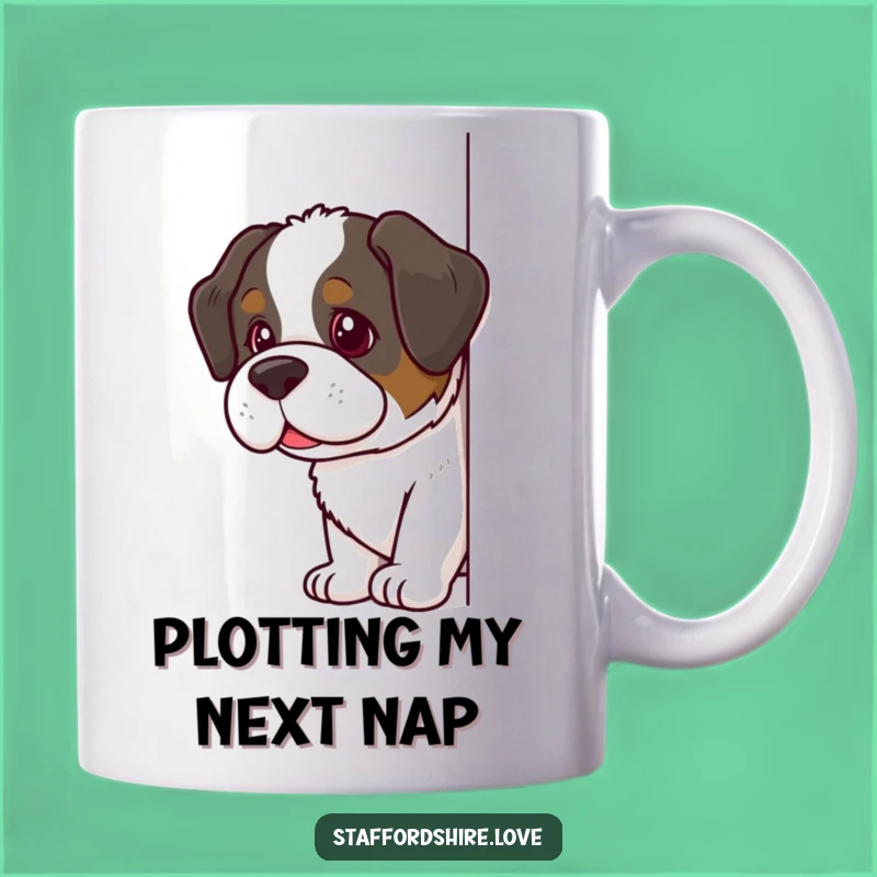 Funny Saint Bernard Mug: Mischievous Peek, Perfect Funny Gift for Dog Lovers