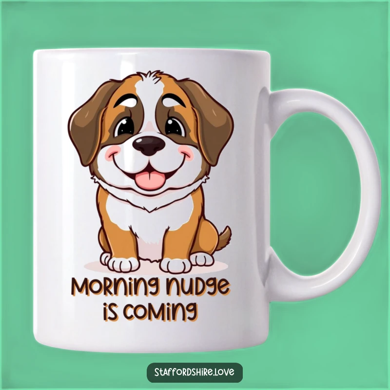 Funny Saint Bernard Nudge Mug: Heartwarming & Playful Gift for Friends!