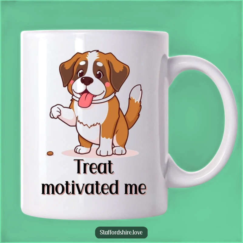 Funny Saint Bernard Treat Jump Mug - Hilarious Dog Lover Gift Idea