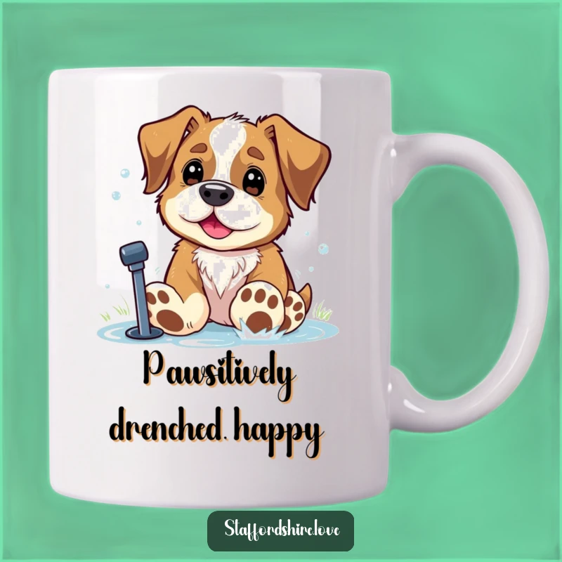Funny Staffy Paws Sprinkler Mug: Hilarious Water-Loving Dog Gift