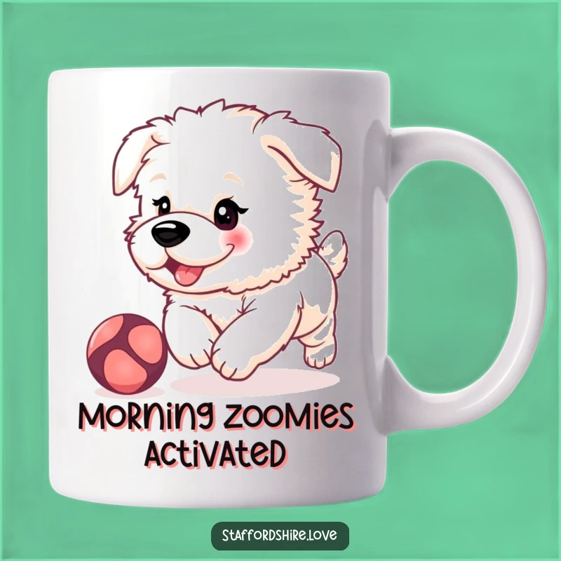 Funny Staffy Puppy Mug, Cute Dog Lover Gift, Adorable Playful Pup Cup