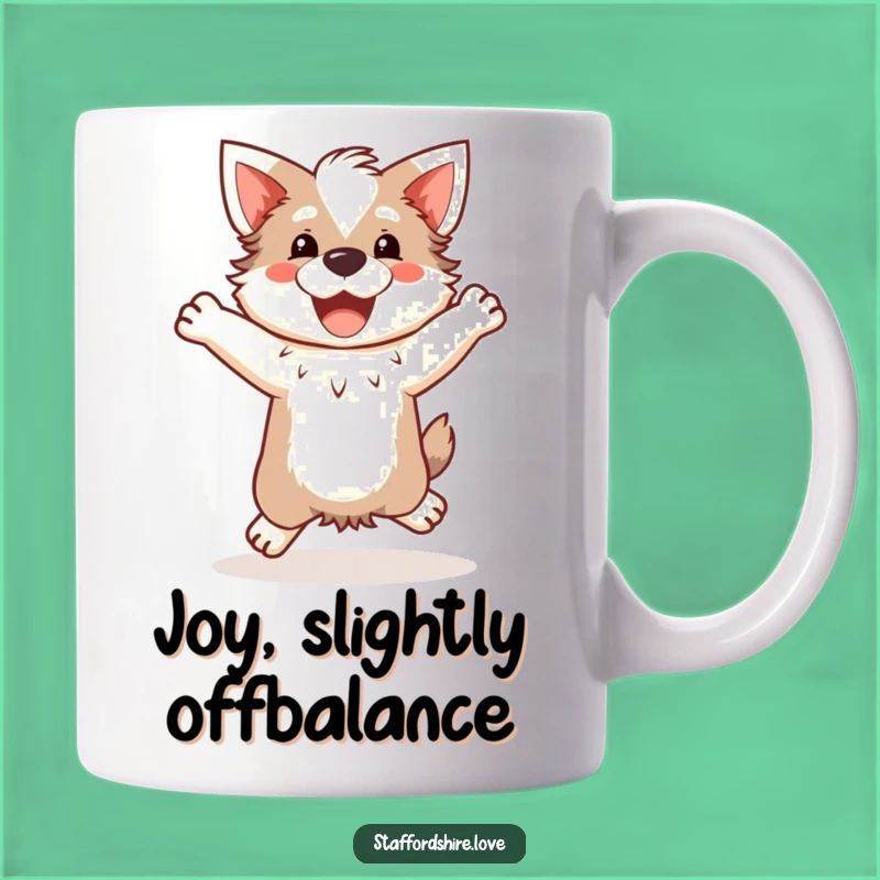 Funny Kawaii Staffordshire Mug: Happy Jump Surprise Gift for Dog Lovers