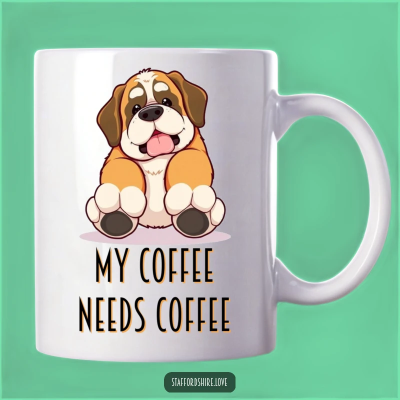 Funny Saint Bernard Trip Mug: Clumsy Kawaii Pup