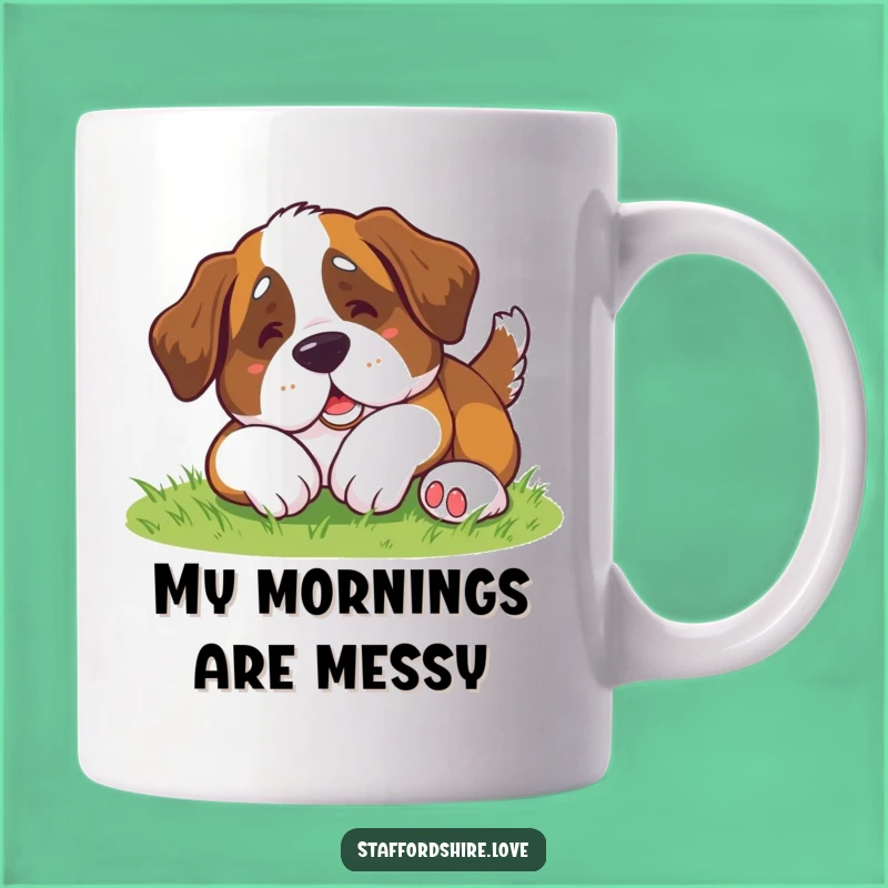 Funny Saint Bernard Roll Mug: Hilarious Kawaii Dog Lover's Perfect Gift!