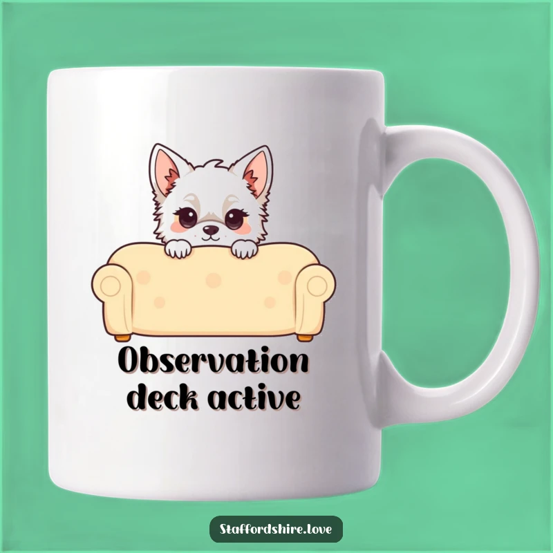 Funny Kawaii Staffordshire Mug: Peeking Pup Surprise Gift for Dog Lovers