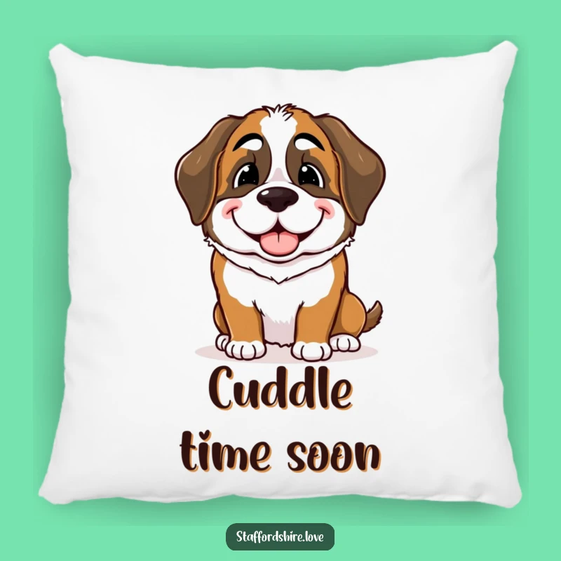 Cozy Funny Saint Bernard Nudge Pillow: Soft Comfort & Sweet Smiles!