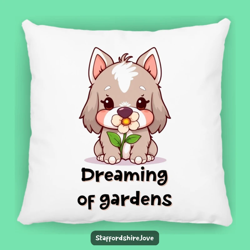 Funny Kawaii Staffordshire Pillow: Cozy Comfort with Sweet Flower