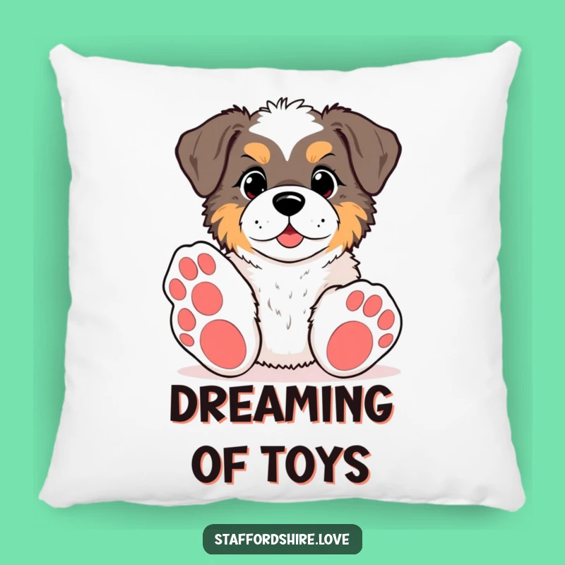 Funny Kawaii Staffy Paws Pillow: Comfy and Hilarious Playful Dog Accent