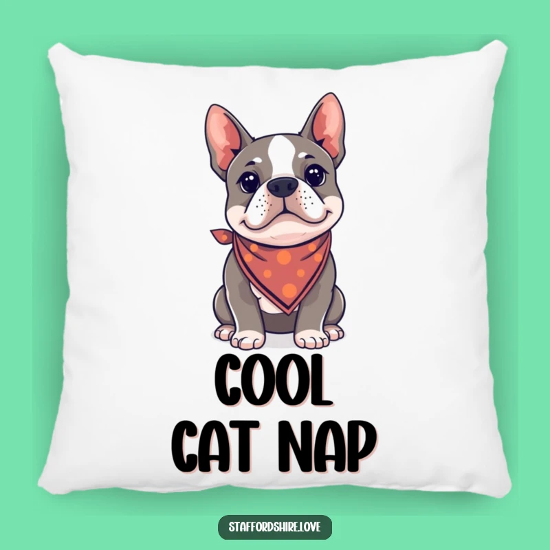 Funny Kawaii Staffie Bandana Pillow - Cozy Cool Cushion, Perfect Funny Gift!