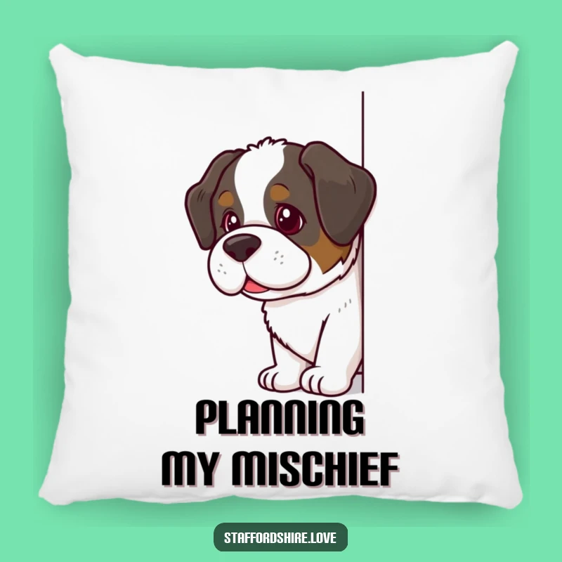 Funny Saint Bernard Pillow: Cozy Mischief for Your Home, Soft & Snuggly Funny Gift