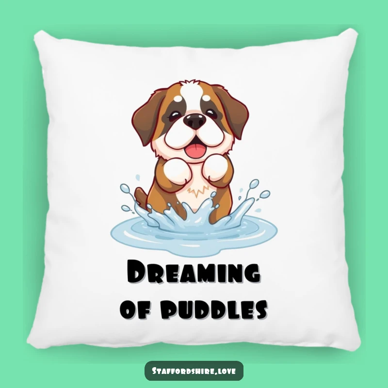 Funny Saint Bernard Splash Pillow: Comfy Kawaii Cuddles