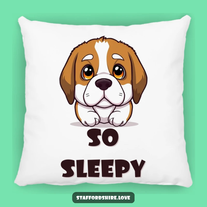 Funny Soulful Eyes Pillow - Cozy Saint Bernard Heartwarming Cushion Gift