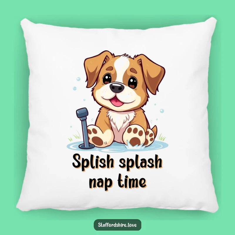 Funny Staffy Paws Sprinkler Pillow: Cozy Hilarious Dog Comfort Gift