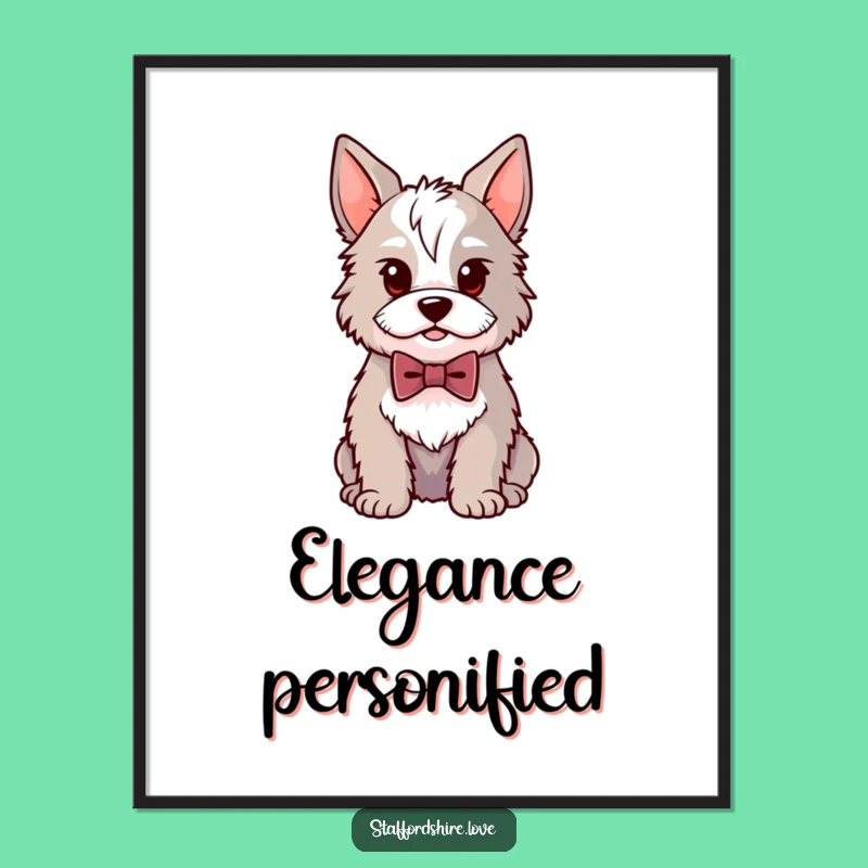 Instant Download Funny Staffordshire Art - Dapper Dog Wall Decor