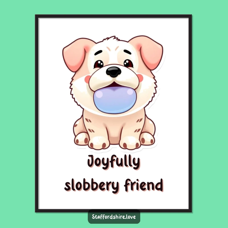 Instant Download Funny Staffordshire Art - Enthusiastic Dog Decor