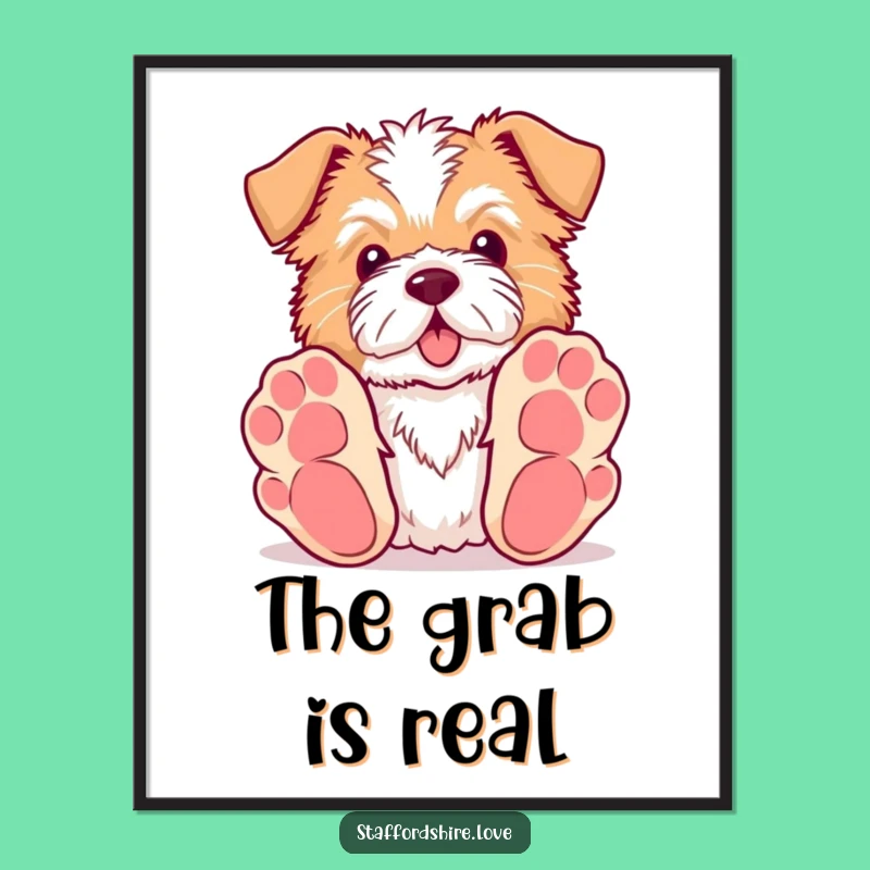 Instant Download Funny Staffordshire Art - Big Paws Decor