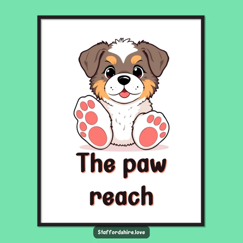 Funny Kawaii Staffy Paws Digital Art: Instant Playful Dog Gift