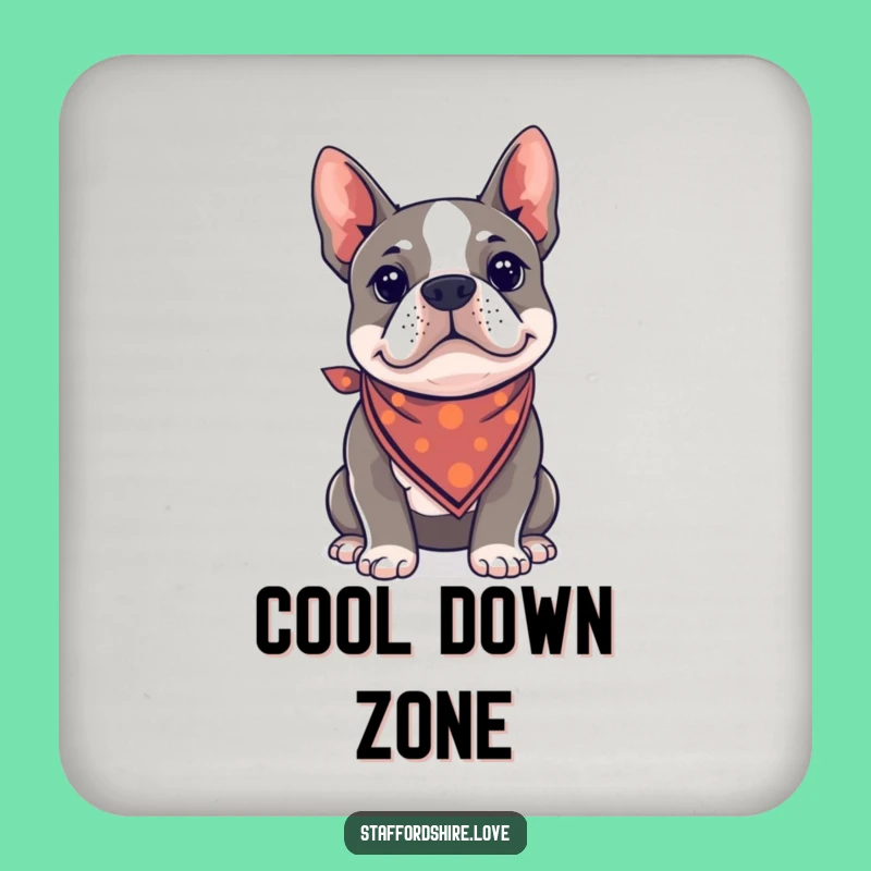 Funny Kawaii Staffie Bandana Drink Coaster - Cool Protection, Perfect Funny Gift!