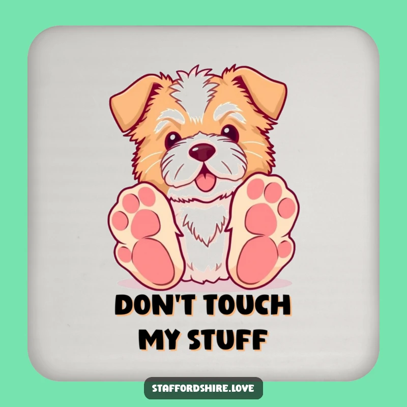 Playful Funny Staffordshire Drink Coaster - Protect Surfaces Dog Style
