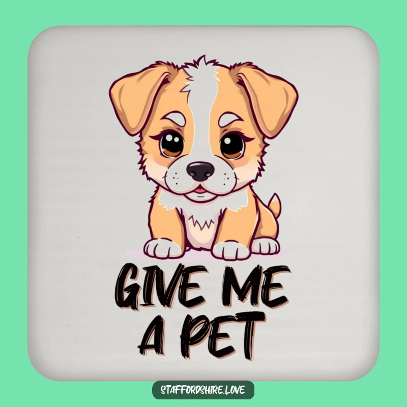 Funny Kawaii Staffy Puppy Nudge Coasters: Hilarious Protection for Your Tables