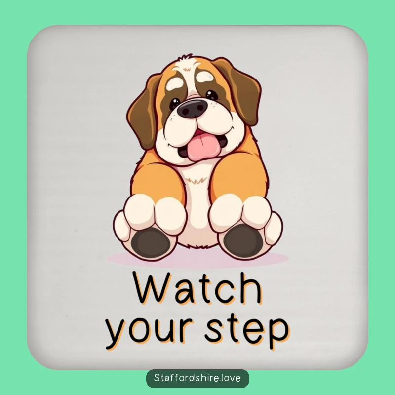 Funny Saint Bernard Trip Drink Coaster: Protect Surfaces with Humor