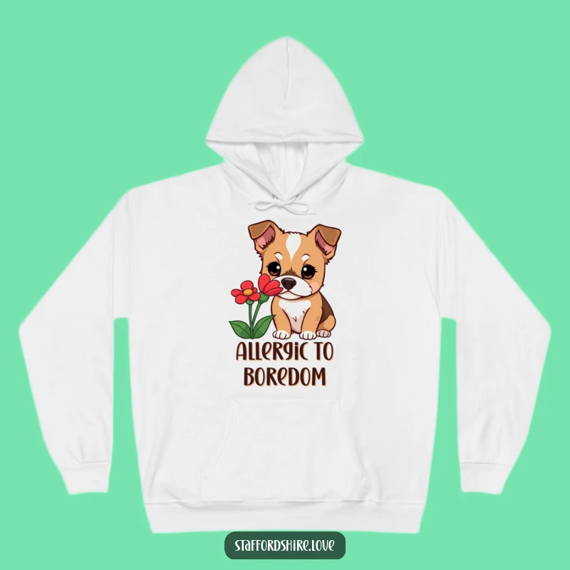 Funny Staffordshire Dog Hoodie: Cozy Curious Pup, Warm & Charming Gift!