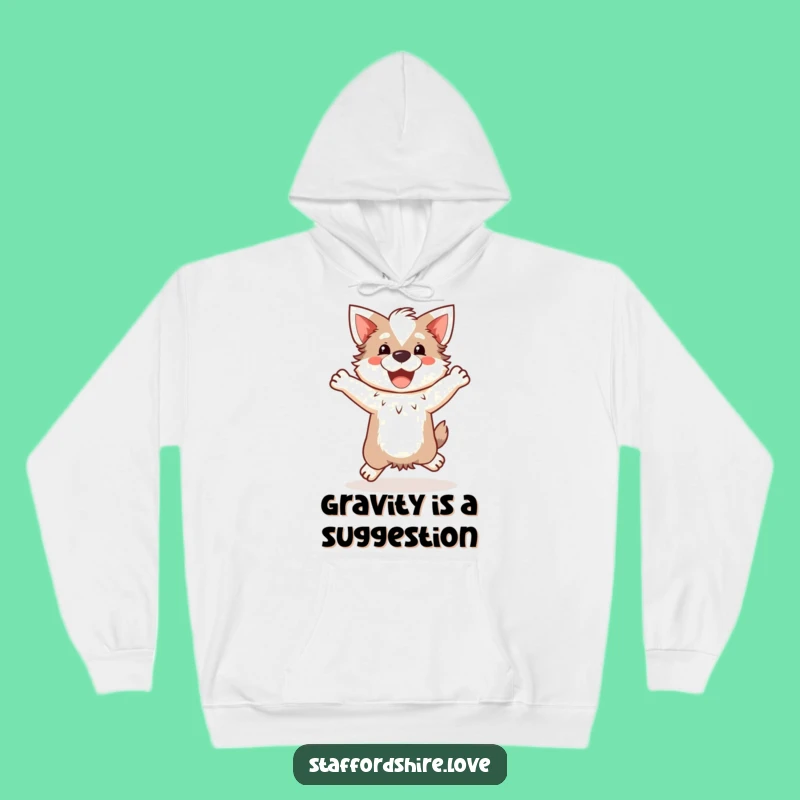 Cozy Funny Kawaii Staffordshire Hoodie: Happy Jump Comfort