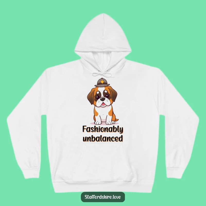 Funny Saint Bernard Hat Balance Hoodie: Cozy Up with Canine Chic!