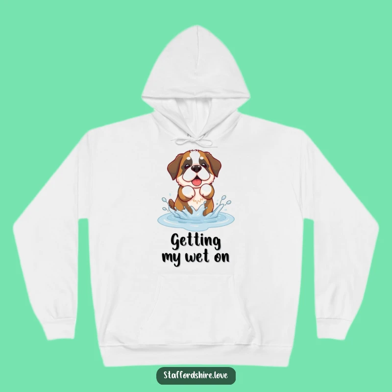Funny Saint Bernard Splash Hoodie: Cozy Kawaii Comfort