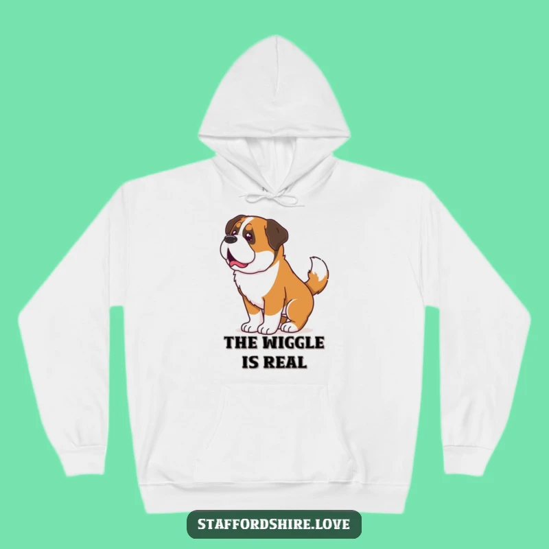 Funny Saint Bernard Wiggle Hoodie: Stay Cozy with This Hilarious Dog Lover's Gift