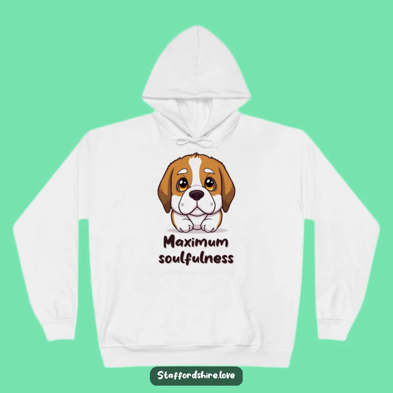 Funny Soulful Eyes Hoodie - Cozy Saint Bernard Heartwarming Dog Gift