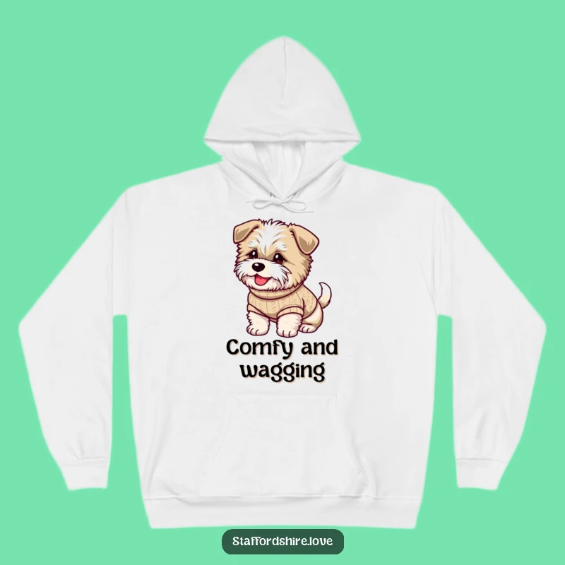 Funny Staffy Hoodie: Knitted Sweater Comfort, Happy Wagging Tail Warmth, a Cozy Funny Gift