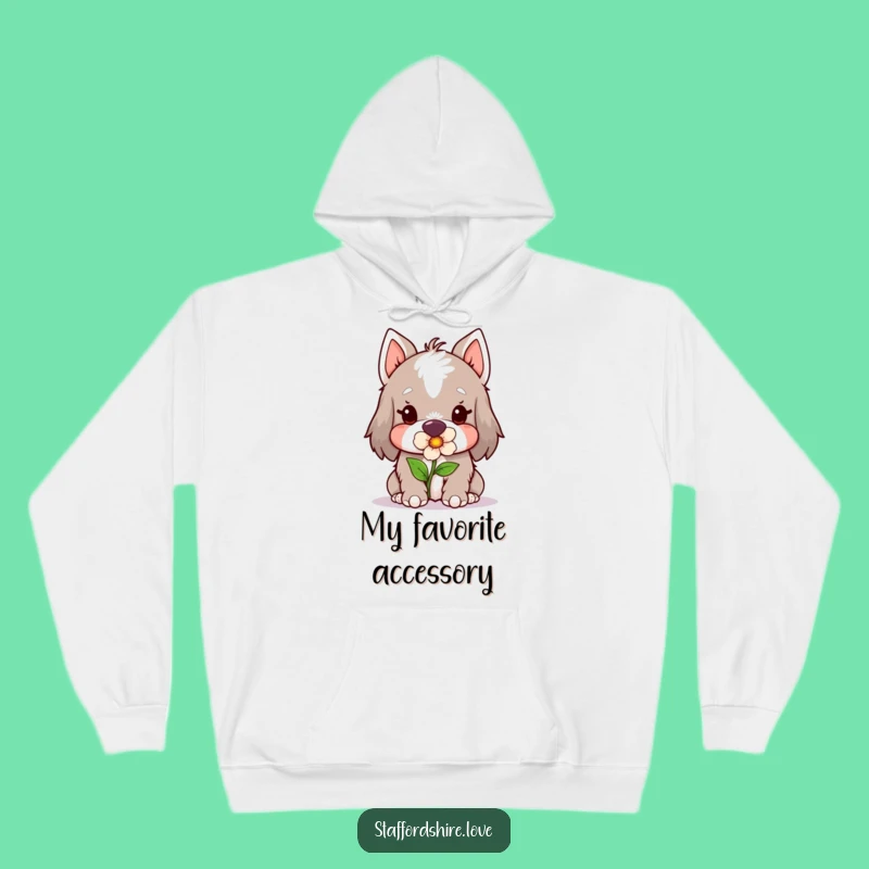 Cozy Funny Kawaii Staffordshire Hoodie: Sweet Flower Comfort