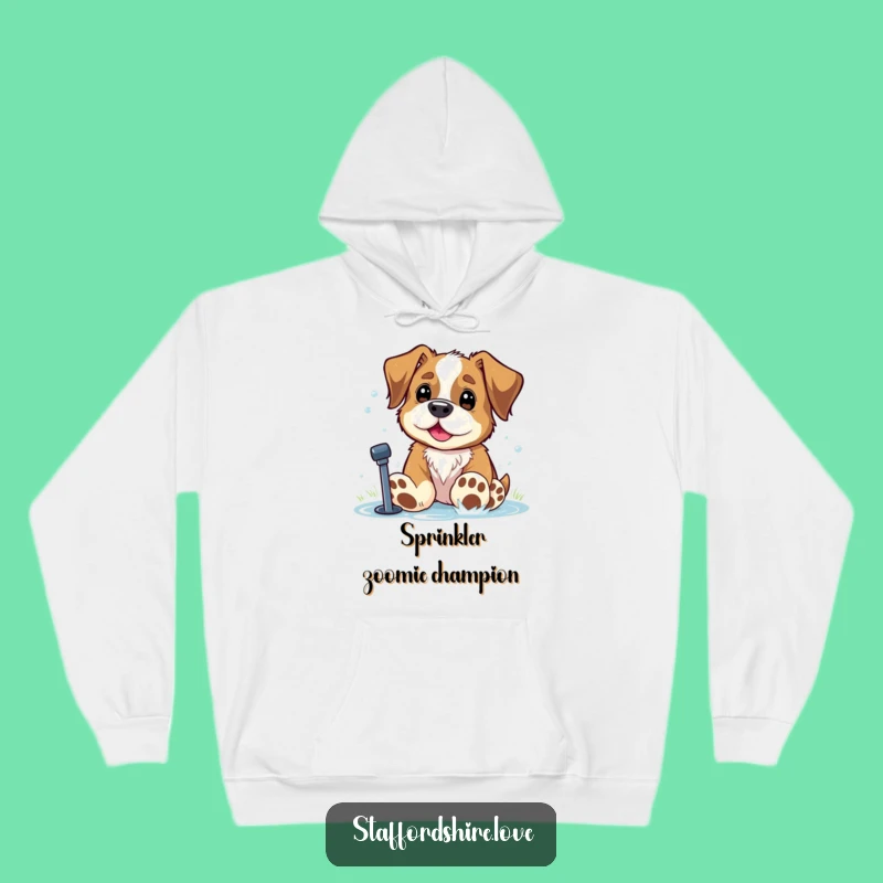 Funny Staffy Paws Sprinkler Hoodie: Cozy Hilarious Dog Gift