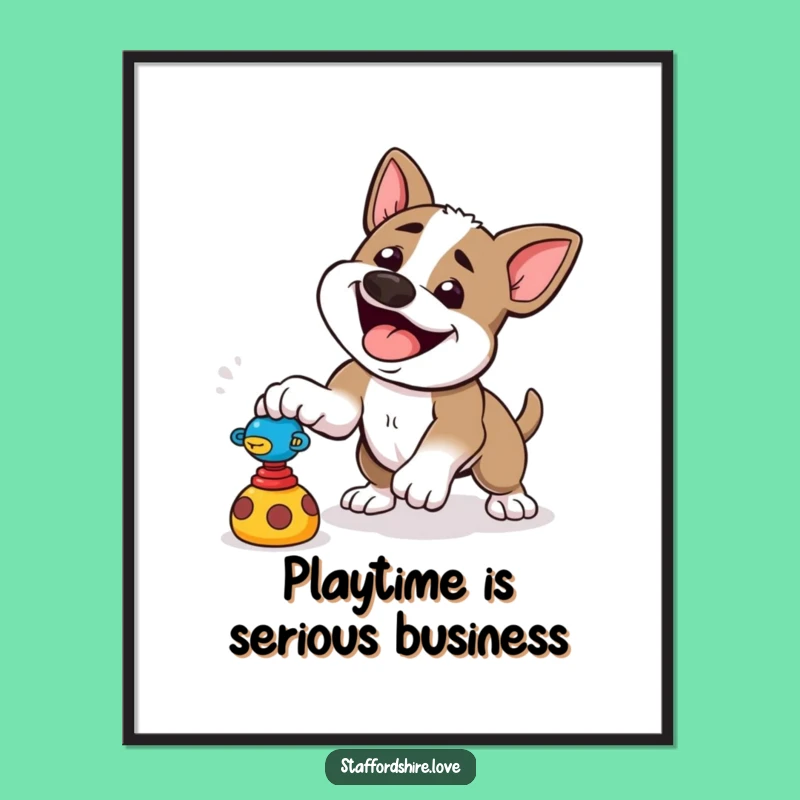 Free Printable Staffy Wall Art: Playful Pounce Downloadable Decor Gift