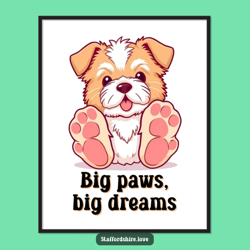 Free Printable Wall Art: Playful Staffordshire Paws Decor Downloadable Art Decor